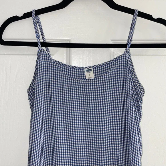 Old Navy Blue Gingham Peplum Tank Size Small - Picture 4 of 6